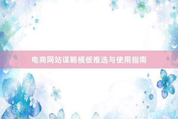 电商网站谋略模板推选与使用指南